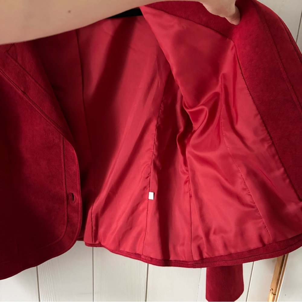 Vintage Brodkin UltraSuede Rich Red BlazerJacket Size 14 Large - Picture 9 of 13